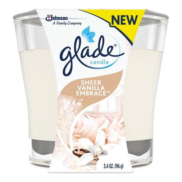 Scrubbing Bubbles Glade Cream Pure Vanilla Joy Scent Jar Air Freshener Candle 3.4 oz 76959